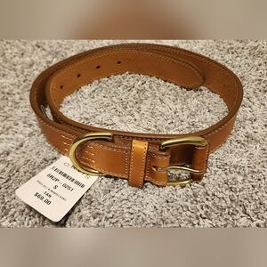 NWT Orvis Bridle Buckle Leather Belt Size S Brown Brass